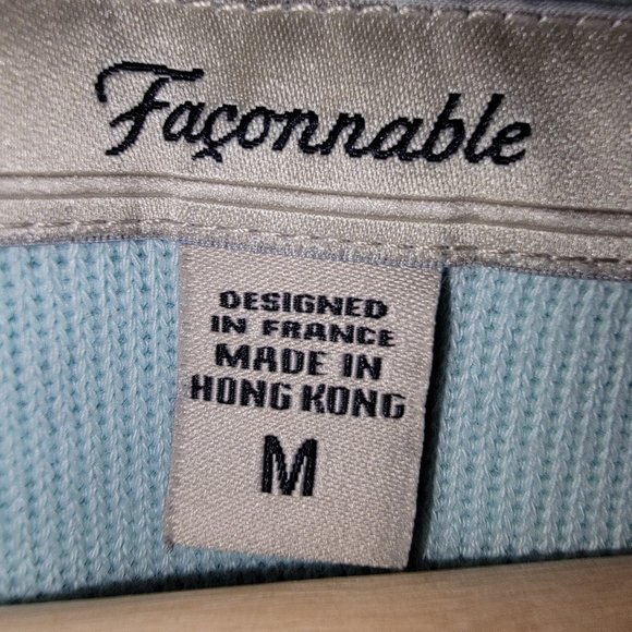 Faconnable full zip sweater - Men's Size Medium - Baby Blue - Picture 5 of 5